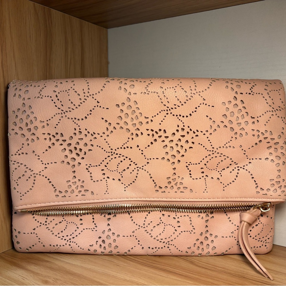 Urban Expressions Pink Laser Cut Clutch